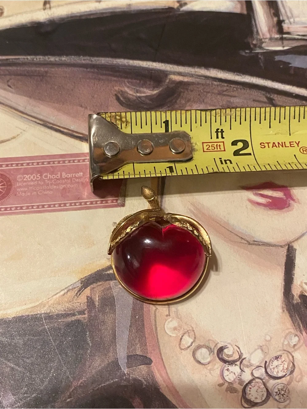 Coquette Grandmacore 70s Sarah Coventry Red Lucite Jelly Belly Apple Brooch Pin